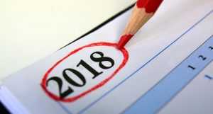The number 2018 circled in red and a red crayon