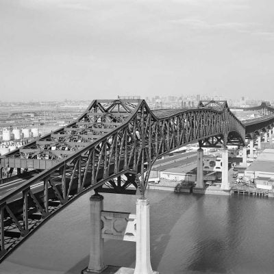 General Pulaski Skyway, black and white photo