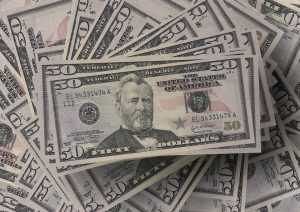A pile of $50 dollars bills