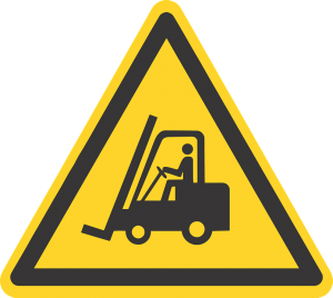 Forklift sign, a precaution while lifting your storage container.