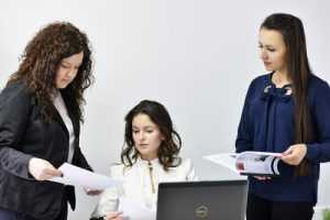 Women preparing for job interview